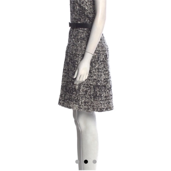 Proenza Schouler Black White Boucle Sleeveless Scoop Neck Belted Dress 8 - Picture 5 of 5